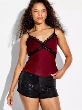 Black Sequin Mini Shorts